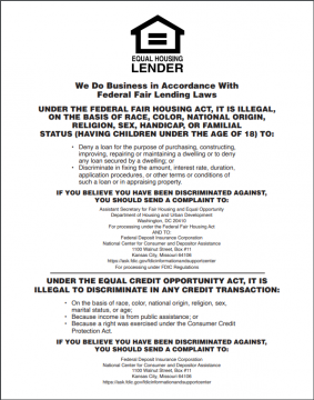 Image of item: Equal Housing Lender - FDIC Banks - White Acrylic